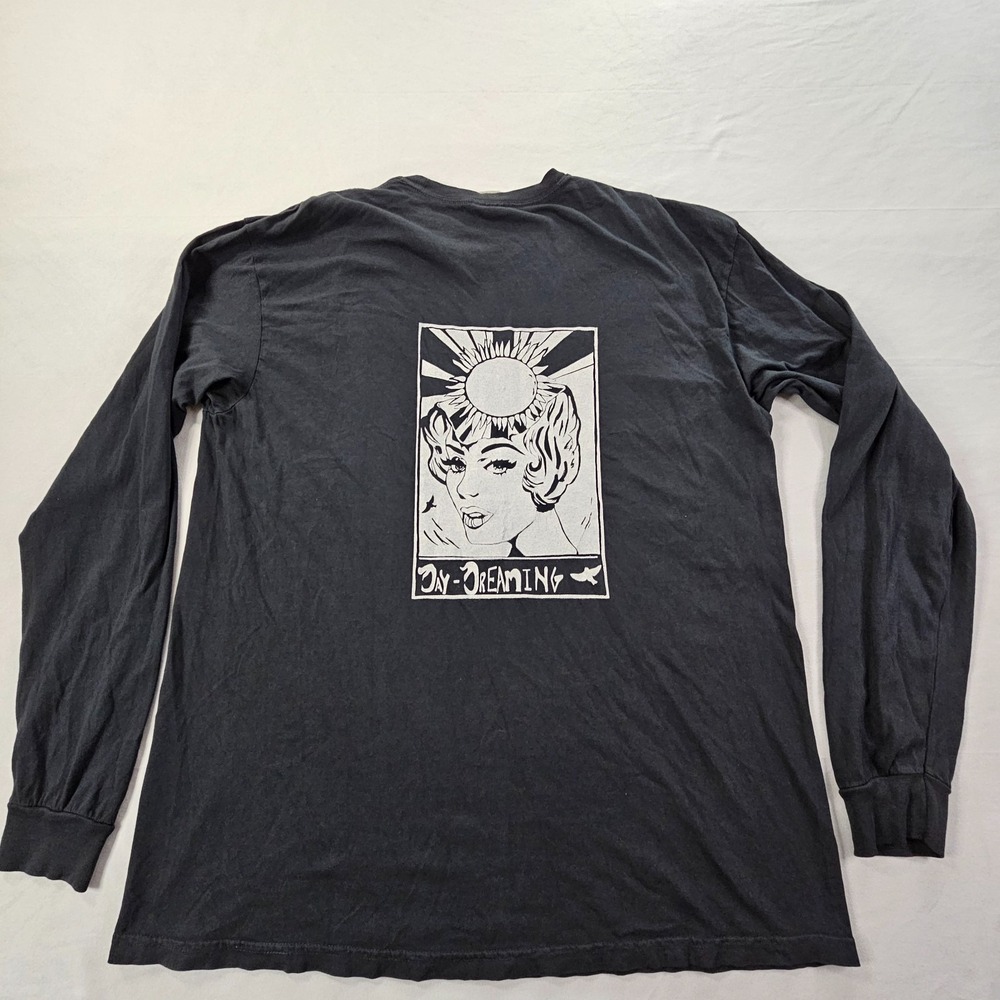 Day Dreaming Black Long Sleeve Cotton T-Shirt Men's XL